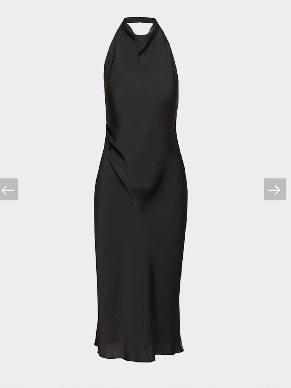 Aritzia NWOT Black Halter Satin Midi/Maxi Dress 00